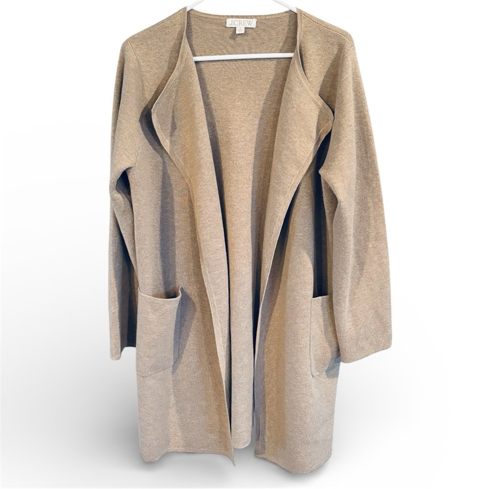 J. Crew Collarless Merino Blend Cardigan EUC